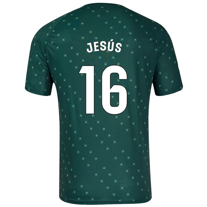 Kandiny Gyermek Antonio Jesús #16 Sötétzöld Idegenbeli Jersey 2024/25 Mez Póló Ing