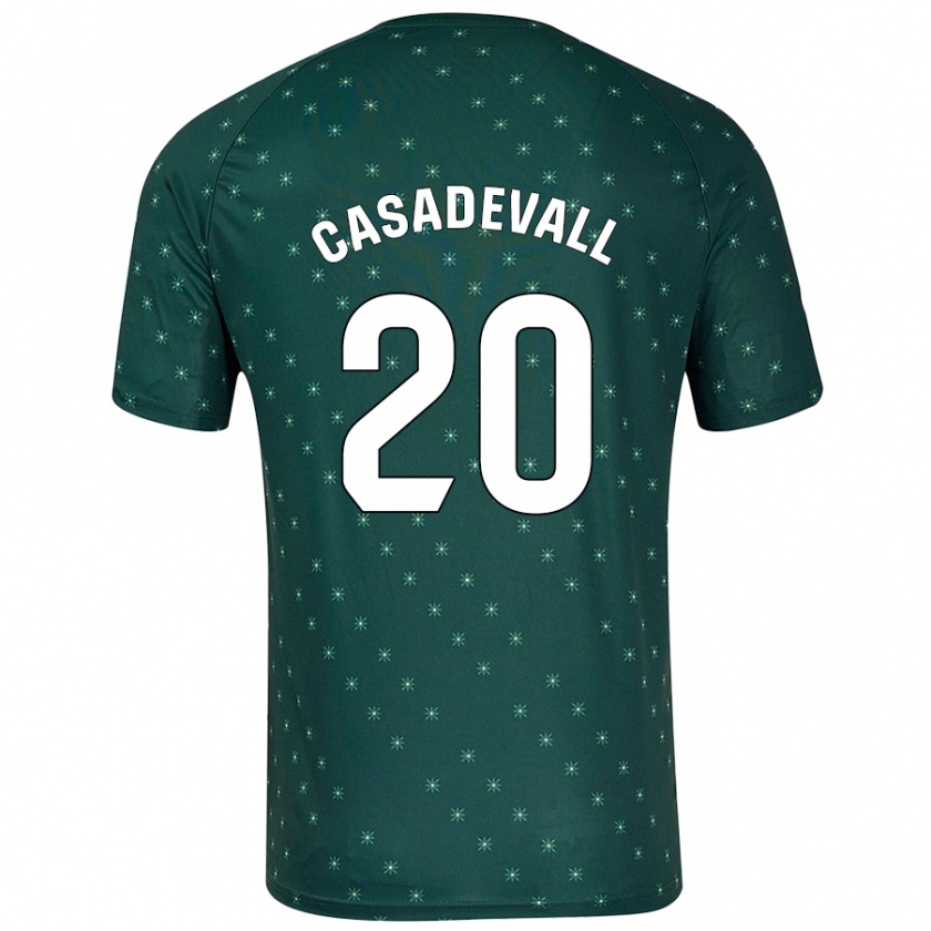 Kandiny Gyermek Marçal Casadevall #20 Sötétzöld Idegenbeli Jersey 2024/25 Mez Póló Ing