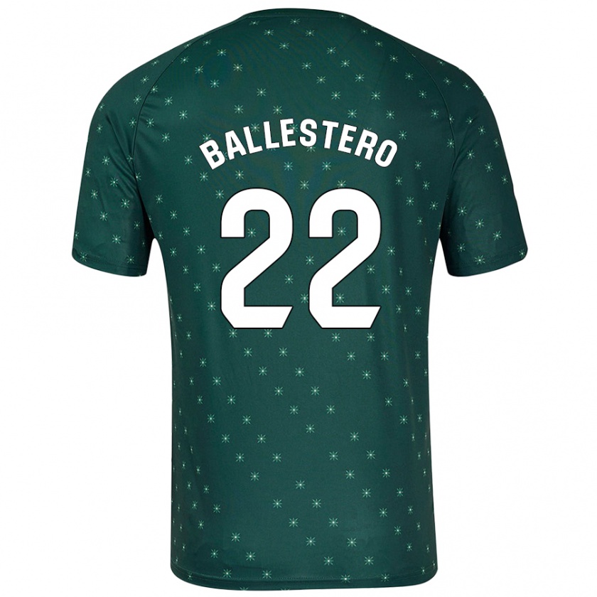 Kandiny Gyermek Carlos Ballestero #22 Sötétzöld Idegenbeli Jersey 2024/25 Mez Póló Ing