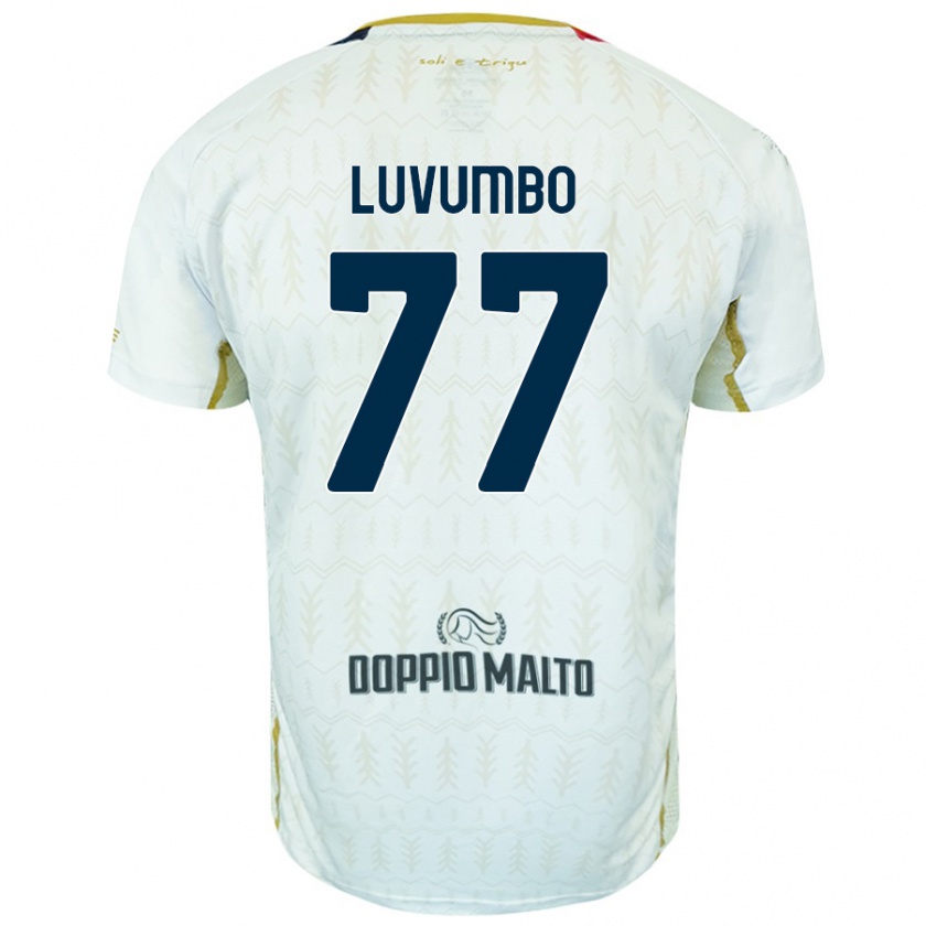 Kandiny Gyermek Zito Luvumbo #77 Fehér Idegenbeli Jersey 2024/25 Mez Póló Ing