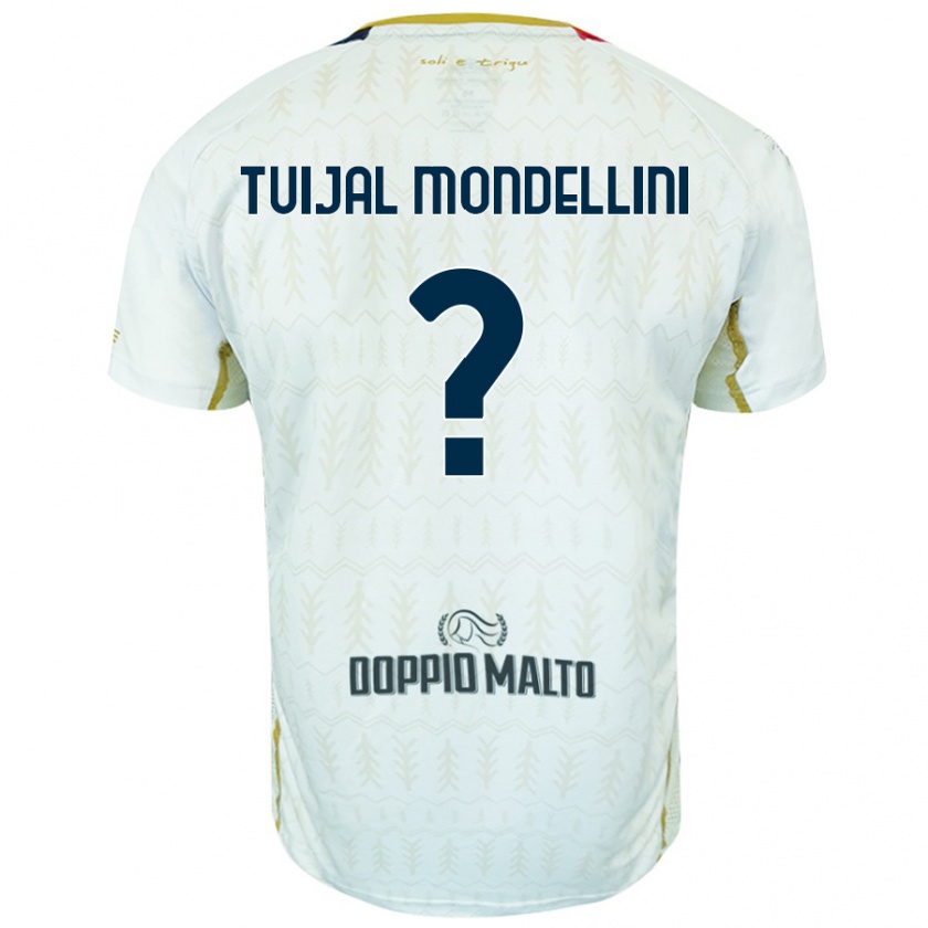 Kandiny Gyermek Luca Tuijal Mondellini #0 Fehér Idegenbeli Jersey 2024/25 Mez Póló Ing