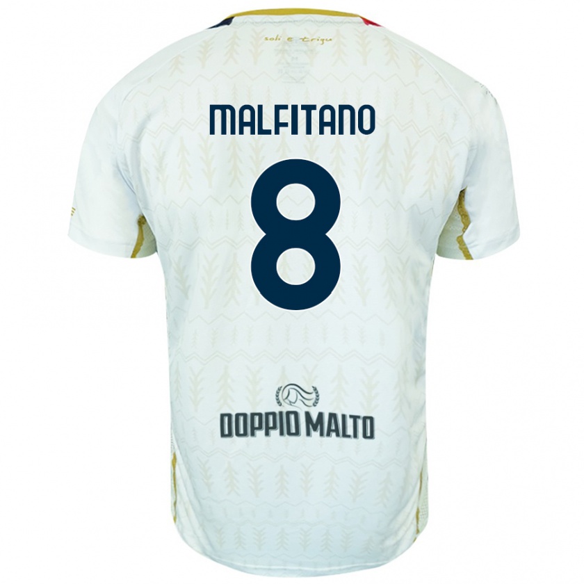 Kandiny Gyermek Roberto Malfitano #8 Fehér Idegenbeli Jersey 2024/25 Mez Póló Ing