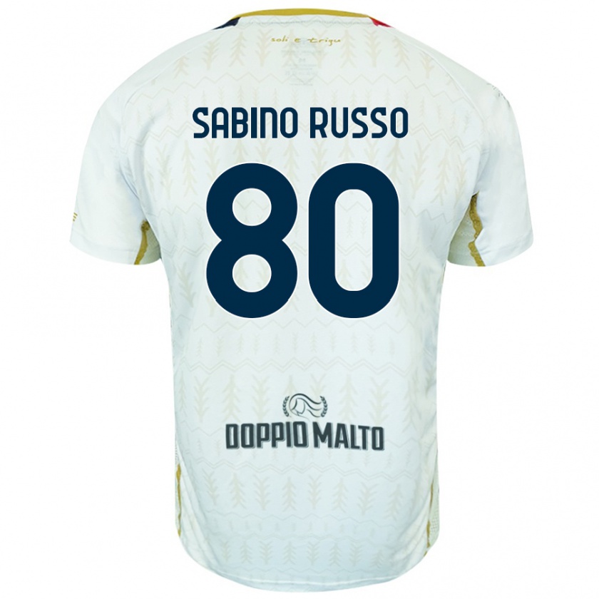 Kandiny Gyermek Alessandro Sabino Russo #80 Fehér Idegenbeli Jersey 2024/25 Mez Póló Ing