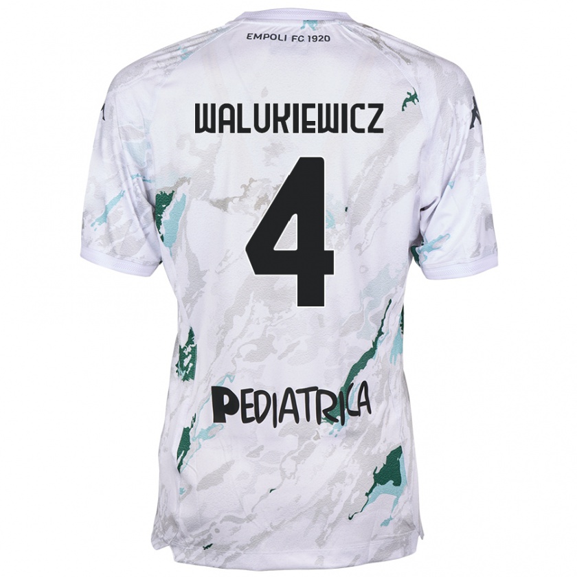 Kandiny Gyermek Sebastian Walukiewicz #4 Szürke Idegenbeli Jersey 2024/25 Mez Póló Ing