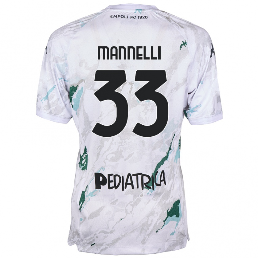 Kandiny Gyermek Matteo Mannelli #33 Szürke Idegenbeli Jersey 2024/25 Mez Póló Ing