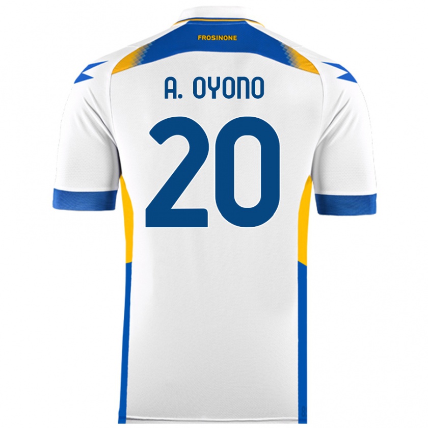 Kandiny Gyermek Anthony Oyono #20 Fehér Idegenbeli Jersey 2024/25 Mez Póló Ing