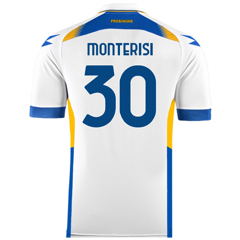 Kandiny Gyermek Ilario Monterisi #30 Fehér Idegenbeli Jersey 2024/25 Mez Póló Ing