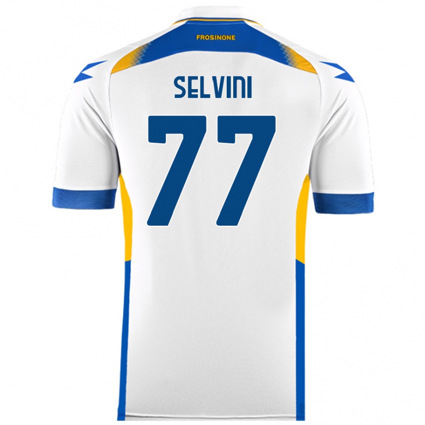 Kandiny Gyermek Alessandro Selvini #77 Fehér Idegenbeli Jersey 2024/25 Mez Póló Ing