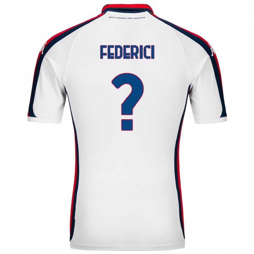 Kandiny Gyermek Matteo Federici #0 Fehér Idegenbeli Jersey 2024/25 Mez Póló Ing