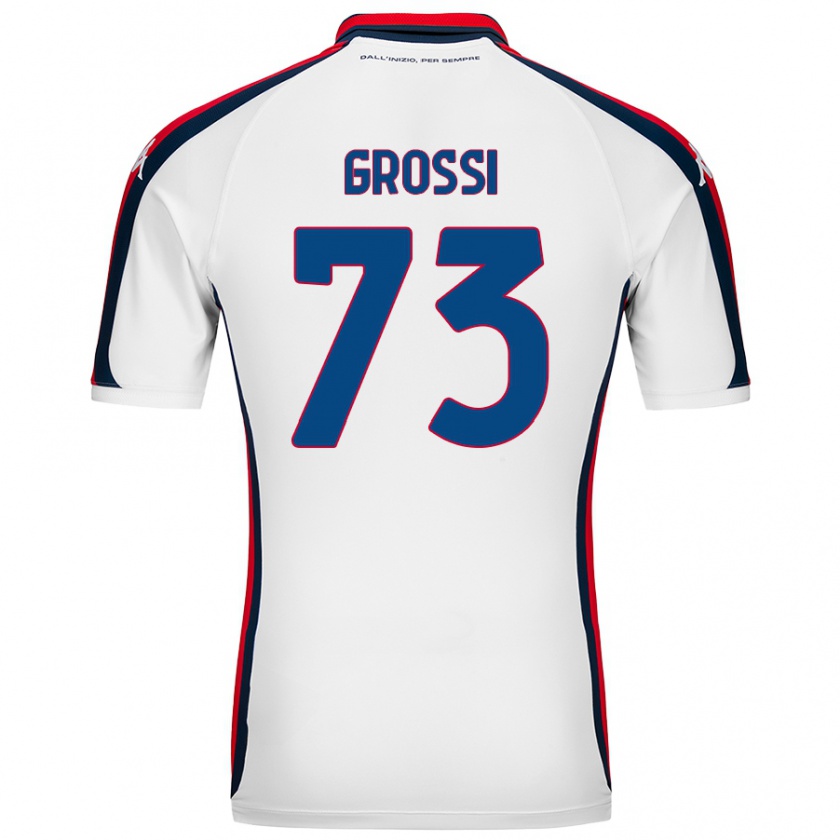 Kandiny Gyermek Jacopo Grossi #73 Fehér Idegenbeli Jersey 2024/25 Mez Póló Ing