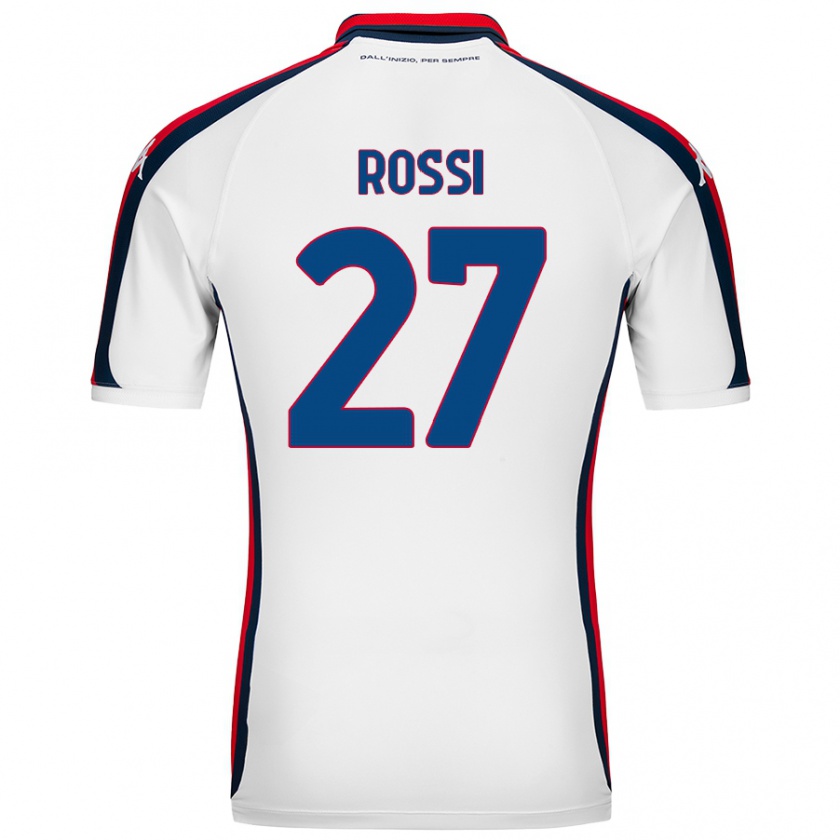 Kandiny Gyermek Lucrezia Rossi #27 Fehér Idegenbeli Jersey 2024/25 Mez Póló Ing