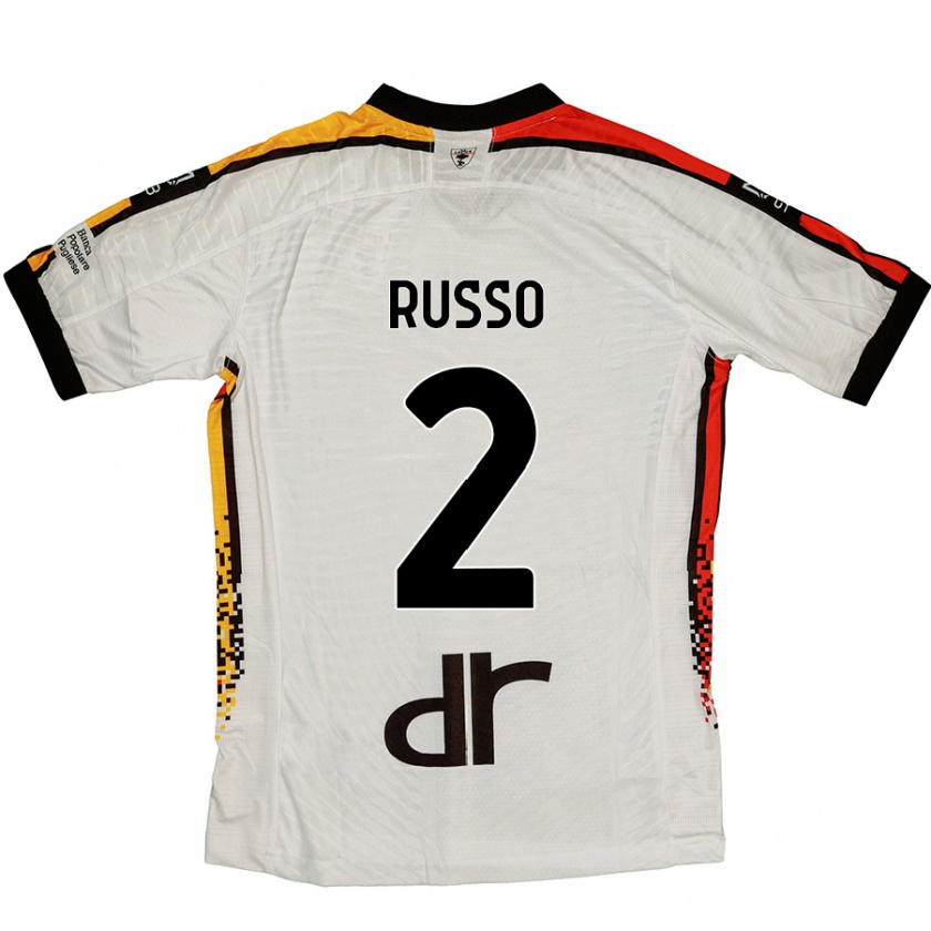 Kandiny Gyermek Luca Russo #2 Fehér Fekete Idegenbeli Jersey 2024/25 Mez Póló Ing