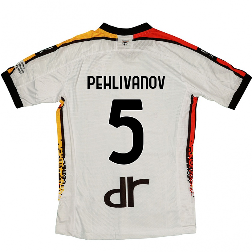 Kandiny Gyermek Cristian Pehlivanov #5 Fehér Fekete Idegenbeli Jersey 2024/25 Mez Póló Ing