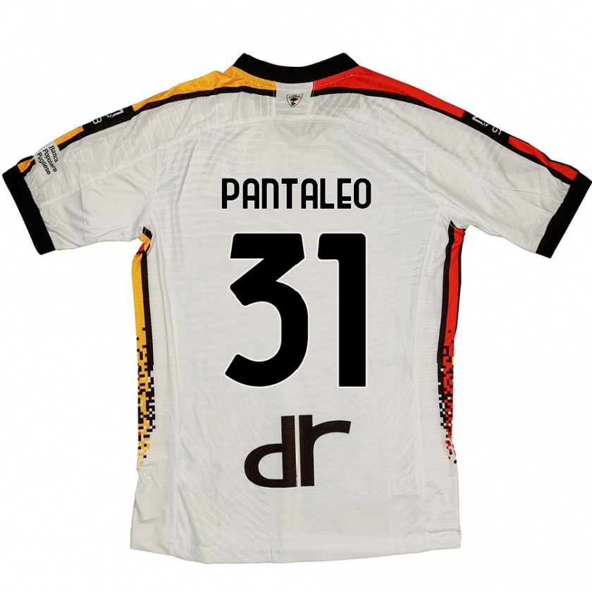 Kandiny Gyermek Dario Pantaleo #31 Fehér Fekete Idegenbeli Jersey 2024/25 Mez Póló Ing