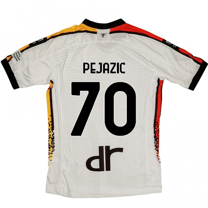 Kandiny Gyermek Mario Pejazic #70 Fehér Fekete Idegenbeli Jersey 2024/25 Mez Póló Ing