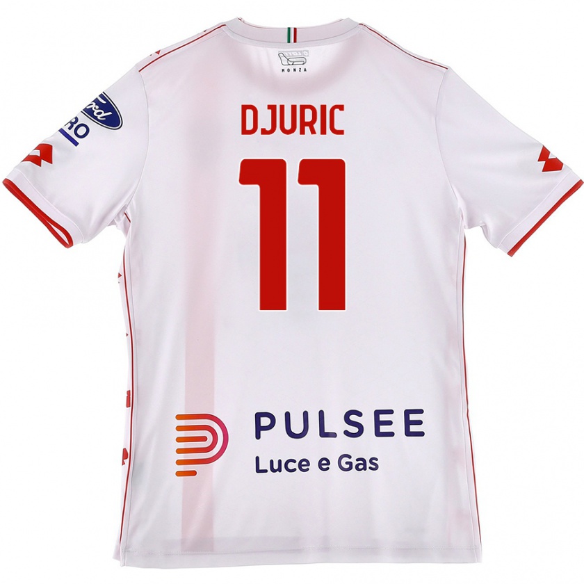 Kandiny Gyermek Milan Djuric #11 Fehér Piros Idegenbeli Jersey 2024/25 Mez Póló Ing