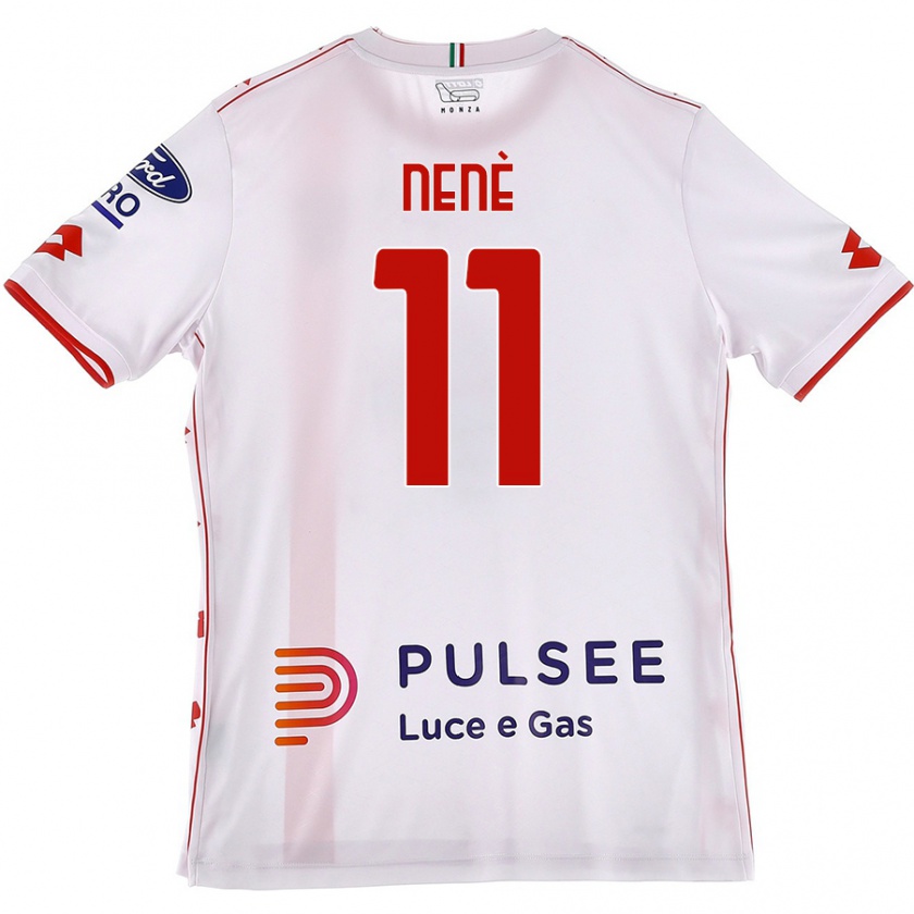 Kandiny Gyermek Stephen Nenè #11 Fehér Piros Idegenbeli Jersey 2024/25 Mez Póló Ing