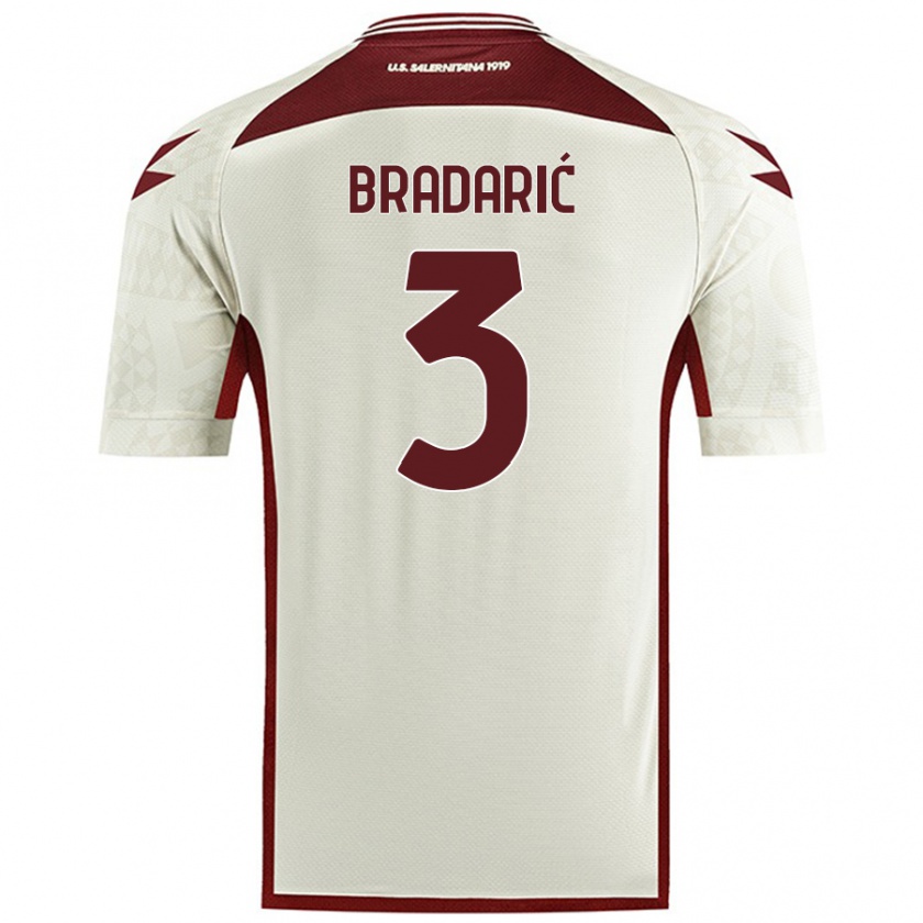 Kandiny Gyermek Domagoj Bradarić #3 Krém Színű Idegenbeli Jersey 2024/25 Mez Póló Ing