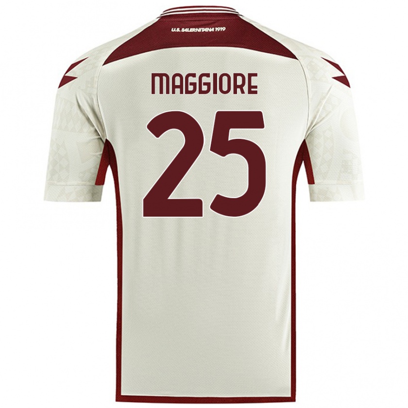 Kandiny Gyermek Giulio Maggiore #25 Krém Színű Idegenbeli Jersey 2024/25 Mez Póló Ing