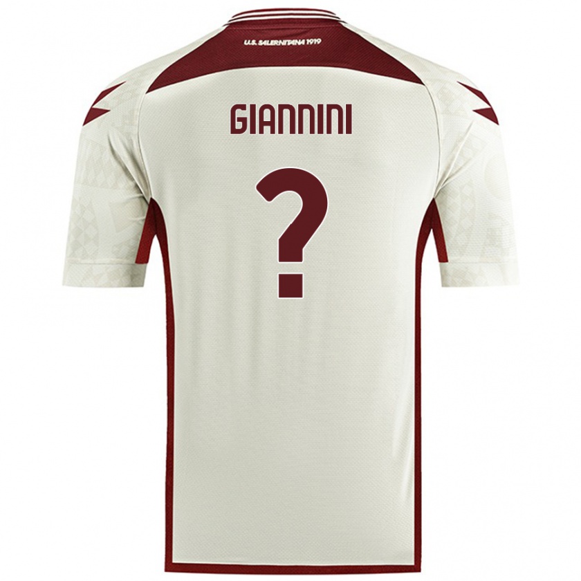 Kandiny Gyermek Emanuele Giannini #0 Krém Színű Idegenbeli Jersey 2024/25 Mez Póló Ing