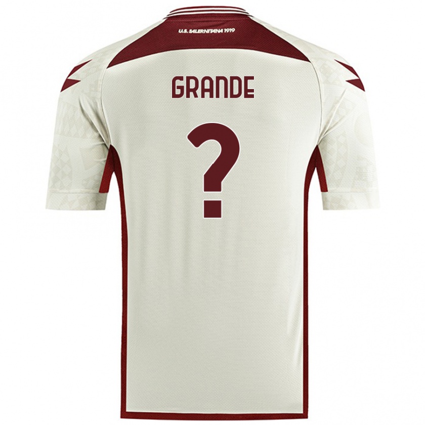 Kandiny Gyermek Alessandro Grande #0 Krém Színű Idegenbeli Jersey 2024/25 Mez Póló Ing