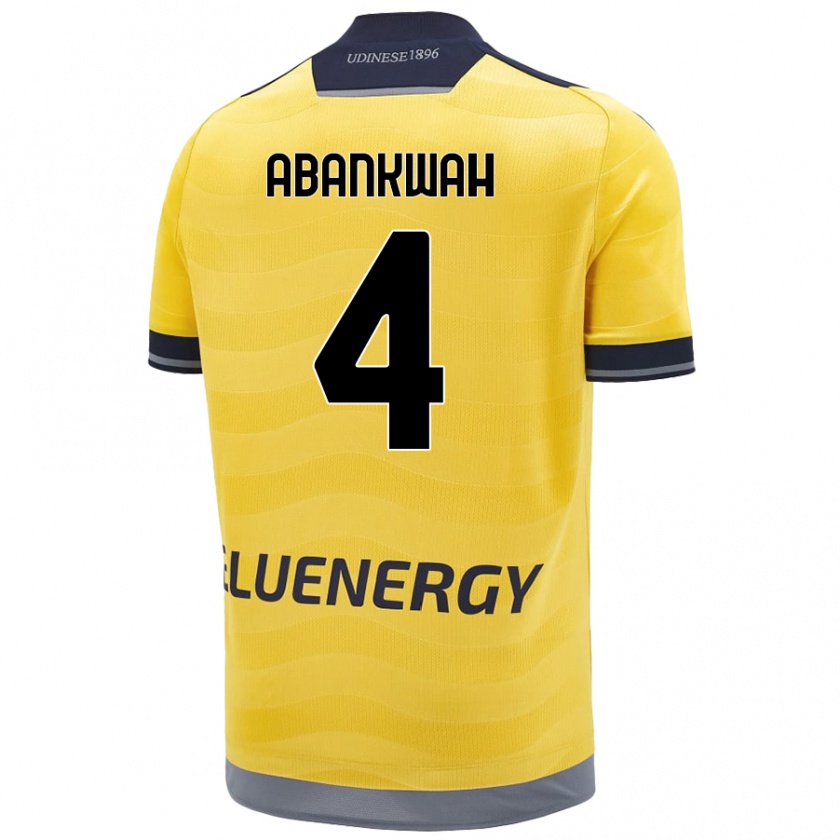 Kandiny Gyermek James Abankwah #4 Aranysárga Idegenbeli Jersey 2024/25 Mez Póló Ing