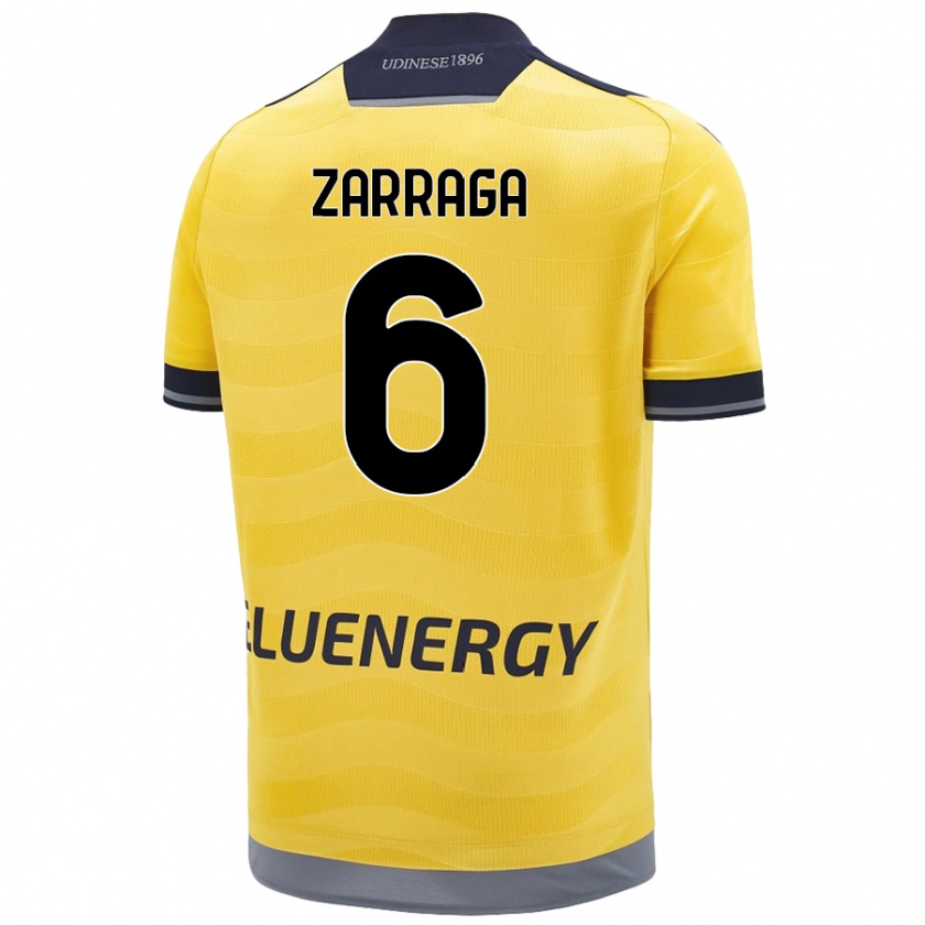 Kandiny Gyermek Oier Zarraga #6 Aranysárga Idegenbeli Jersey 2024/25 Mez Póló Ing