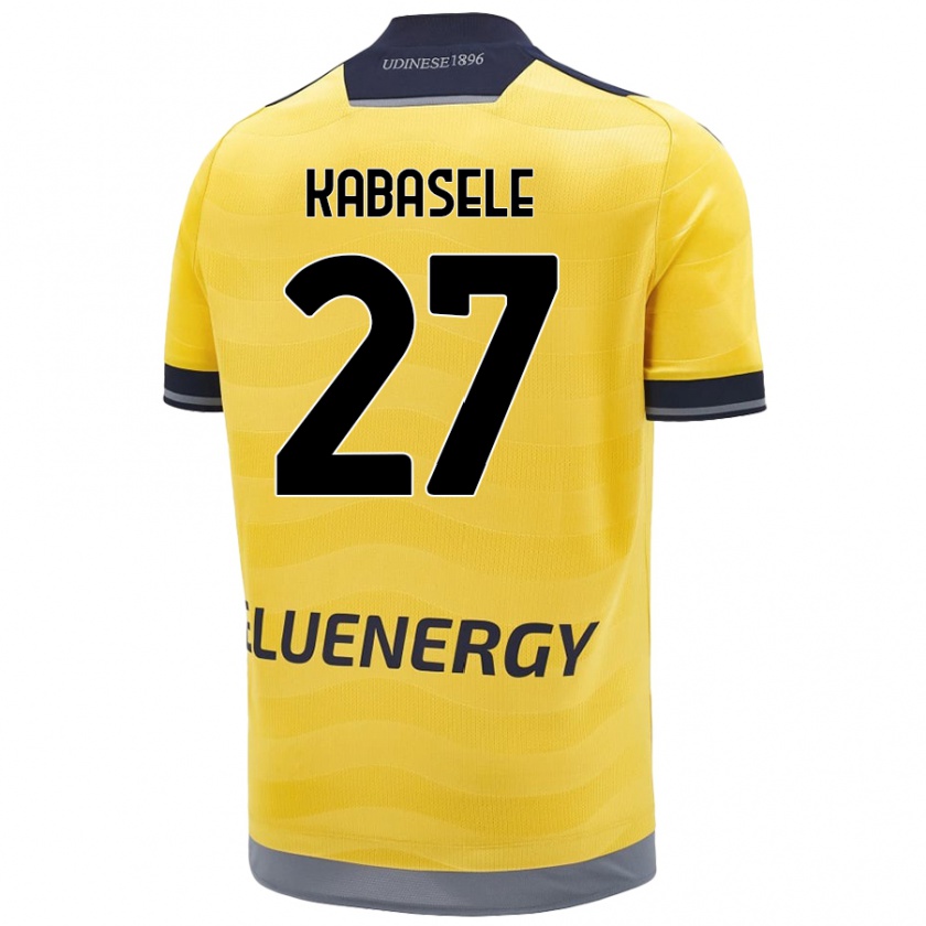 Kandiny Gyermek Christian Kabasele #27 Aranysárga Idegenbeli Jersey 2024/25 Mez Póló Ing