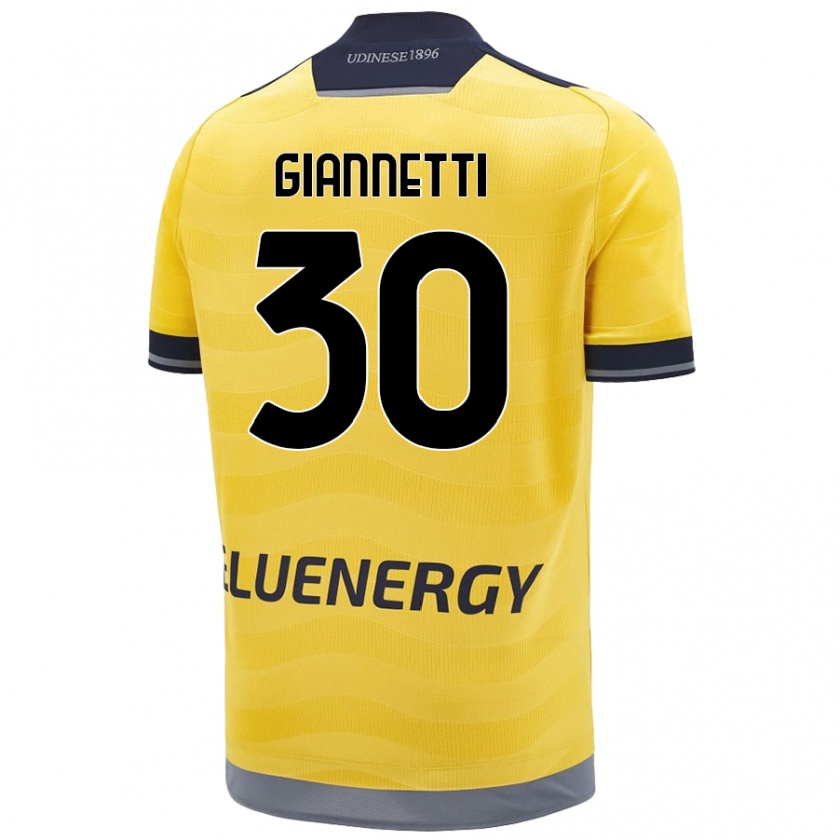 Kandiny Gyermek Lautaro Giannetti #30 Aranysárga Idegenbeli Jersey 2024/25 Mez Póló Ing