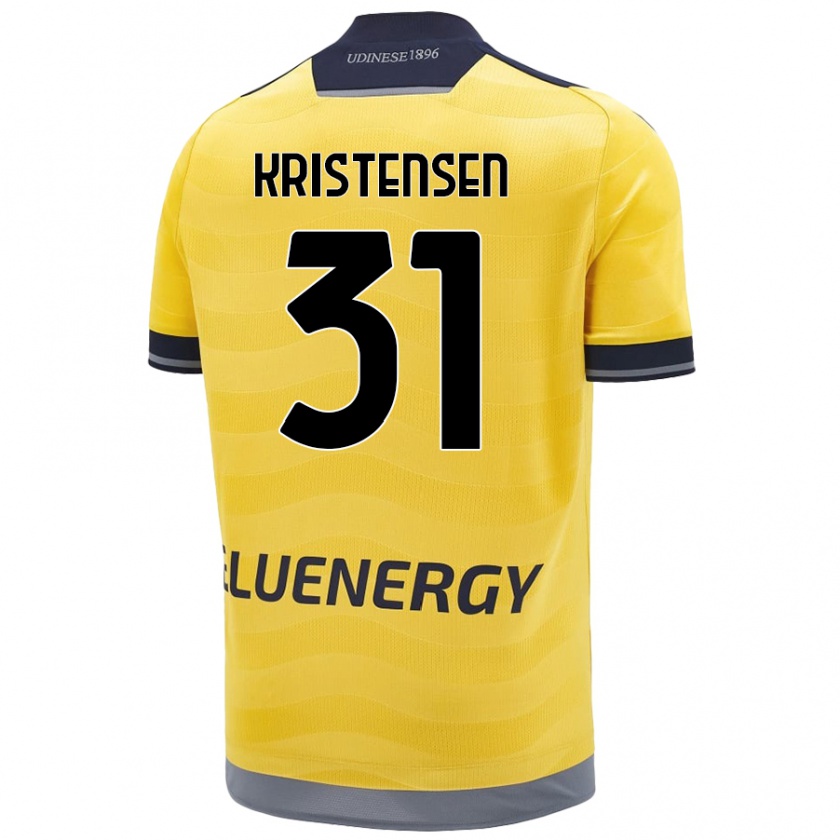 Kandiny Gyermek Thomas Kristensen #31 Aranysárga Idegenbeli Jersey 2024/25 Mez Póló Ing