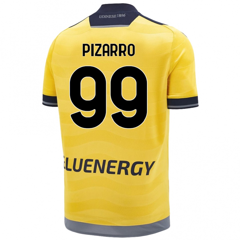 Kandiny Gyermek Damián Pizarro #99 Aranysárga Idegenbeli Jersey 2024/25 Mez Póló Ing