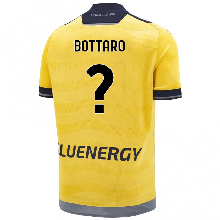 Kandiny Gyermek Leonardo Bottaro #0 Aranysárga Idegenbeli Jersey 2024/25 Mez Póló Ing