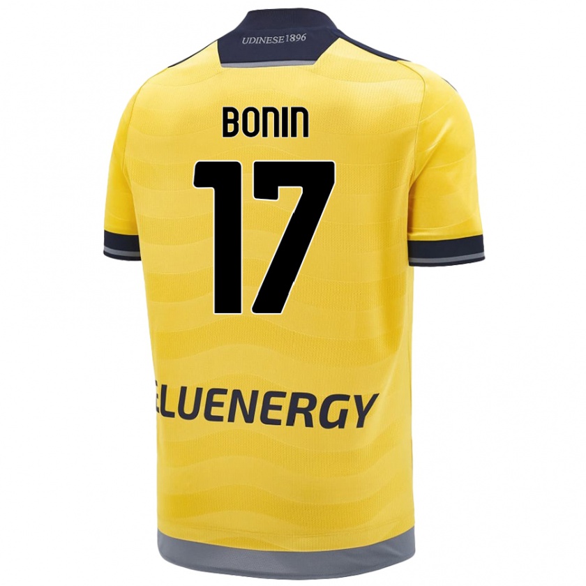 Kandiny Gyermek Luca Bonin #17 Aranysárga Idegenbeli Jersey 2024/25 Mez Póló Ing