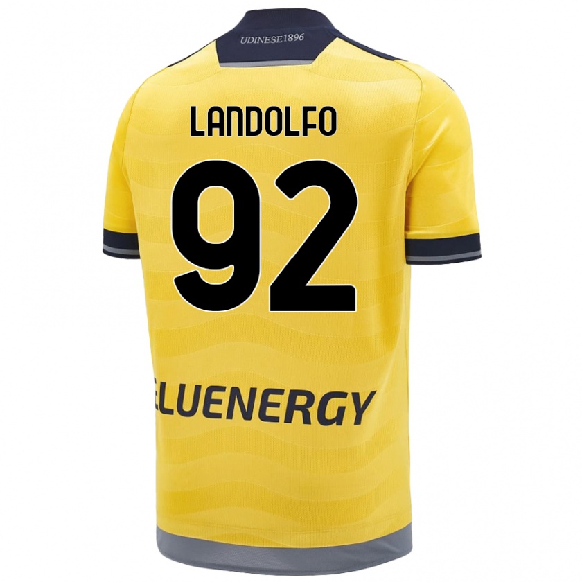 Kandiny Gyermek Tommaso Landolfo #92 Aranysárga Idegenbeli Jersey 2024/25 Mez Póló Ing