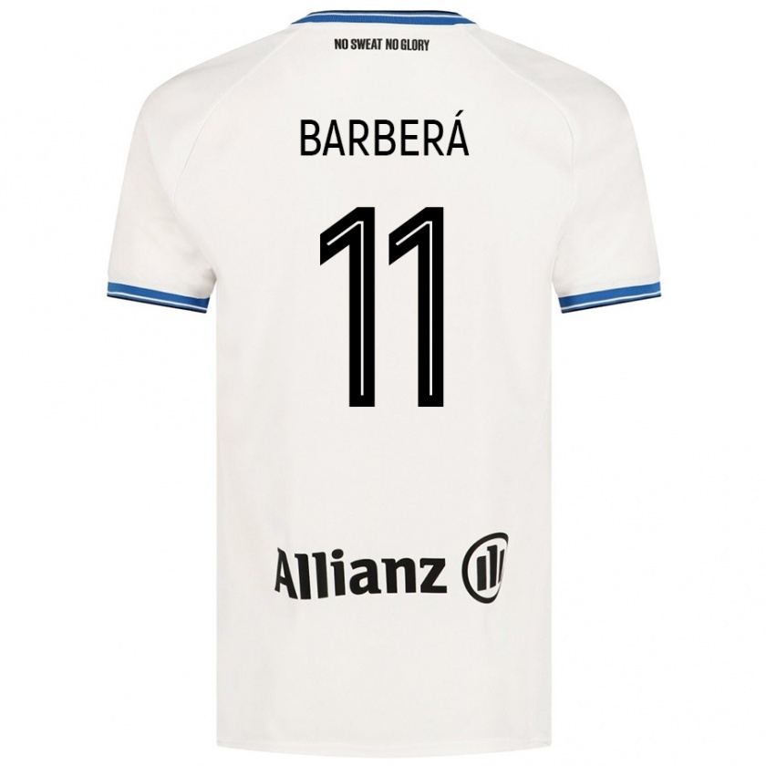 Kandiny Gyermek Víctor Barberá #11 Fehér Idegenbeli Jersey 2024/25 Mez Póló Ing