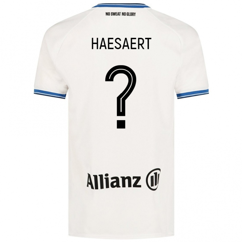 Kandiny Gyermek Mateo Haesaert #0 Fehér Idegenbeli Jersey 2024/25 Mez Póló Ing