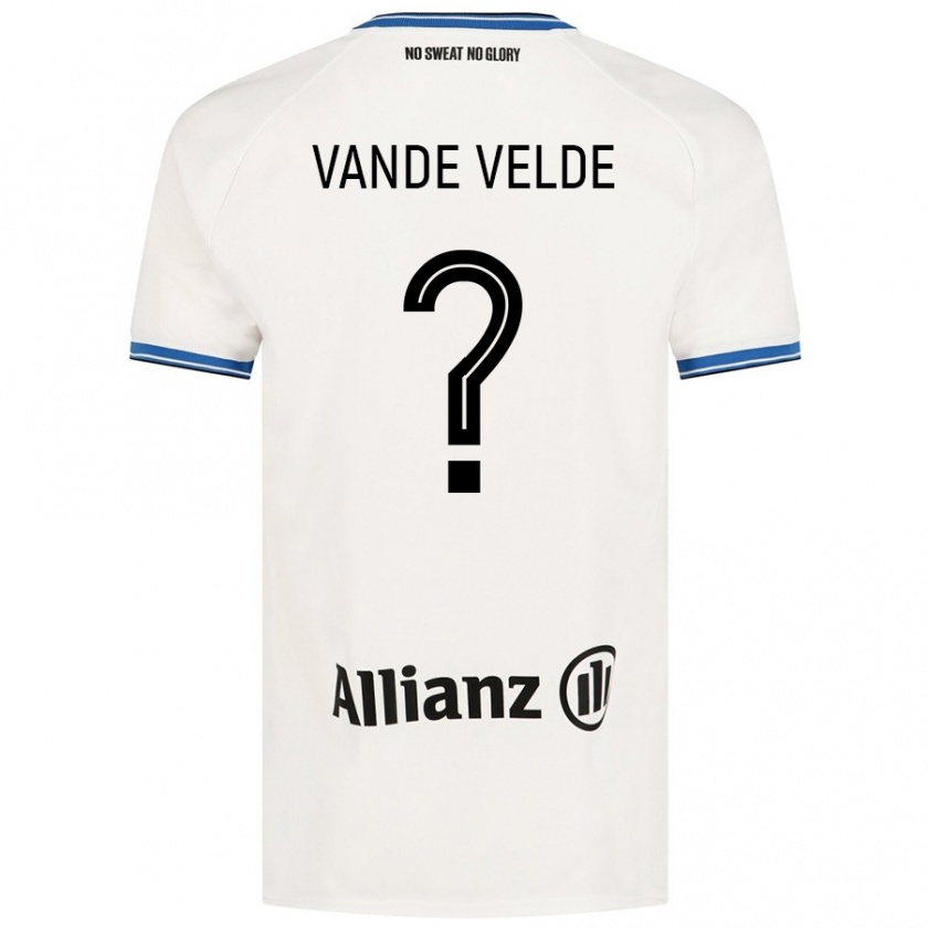 Kandiny Gyermek Chloé Vande Velde #0 Fehér Idegenbeli Jersey 2024/25 Mez Póló Ing