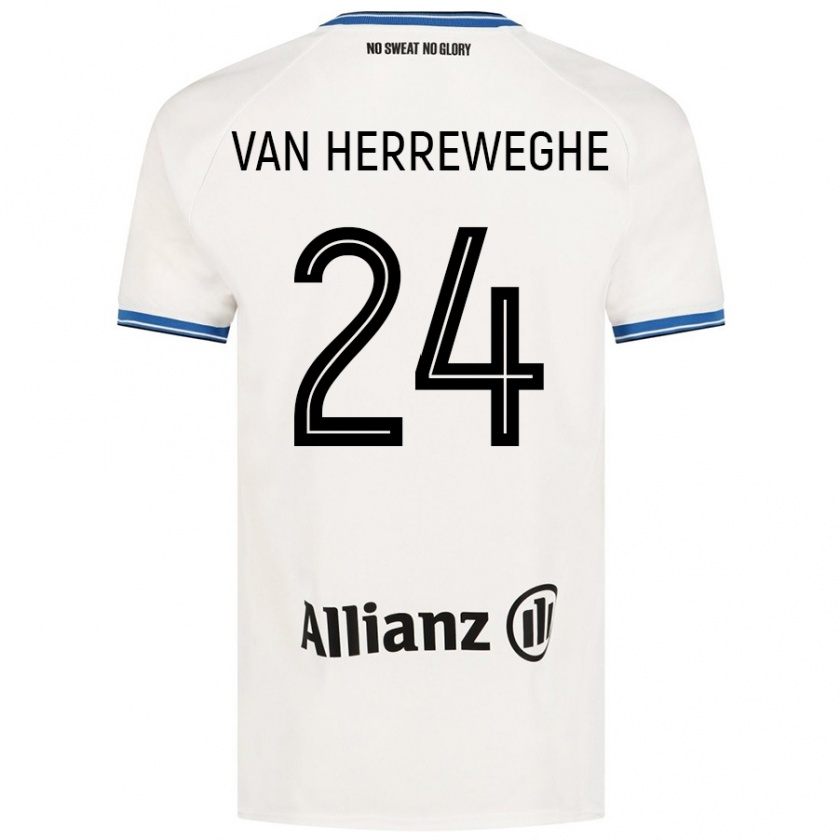 Kandiny Gyermek Febe Van Herreweghe #24 Fehér Idegenbeli Jersey 2024/25 Mez Póló Ing