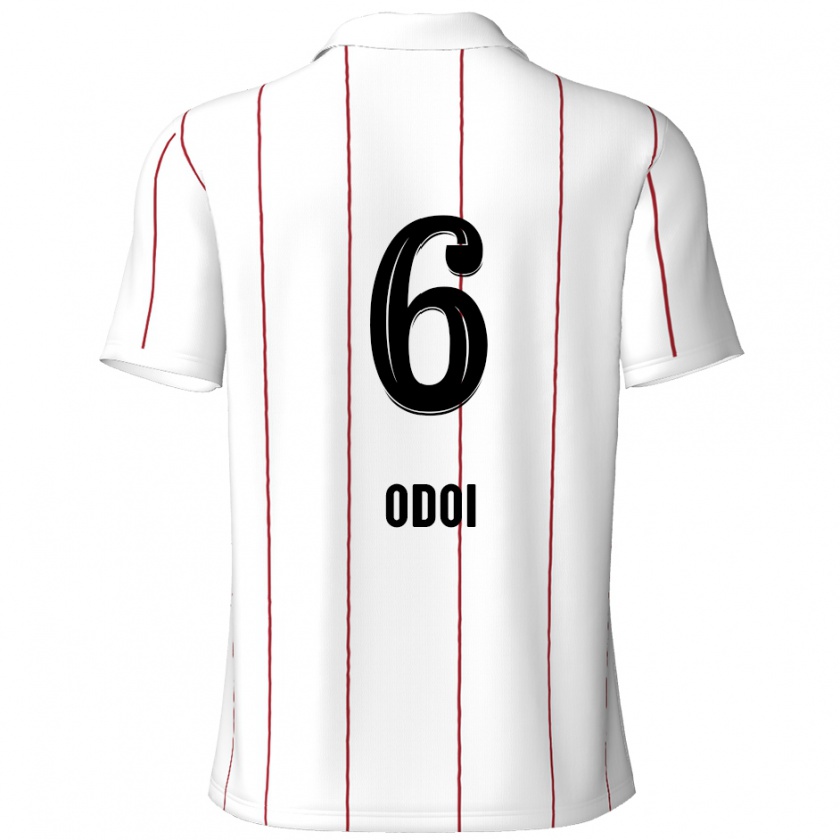 Kandiny Gyermek Denis Odoi #6 Fehér Fekete Idegenbeli Jersey 2024/25 Mez Póló Ing