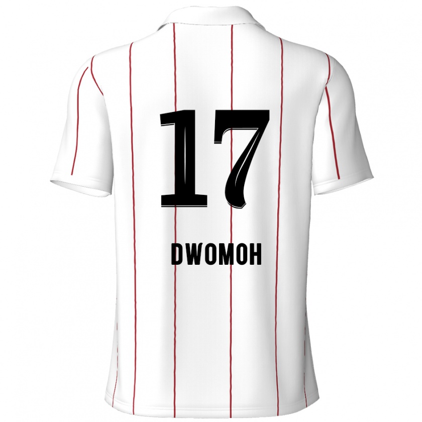 Kandiny Gyermek Pierre Dwomoh #17 Fehér Fekete Idegenbeli Jersey 2024/25 Mez Póló Ing