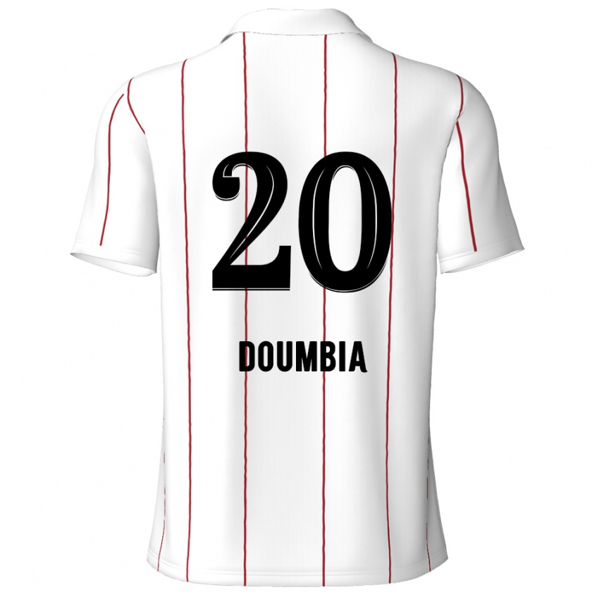 Kandiny Gyermek Mahamadou Doumbia #20 Fehér Fekete Idegenbeli Jersey 2024/25 Mez Póló Ing