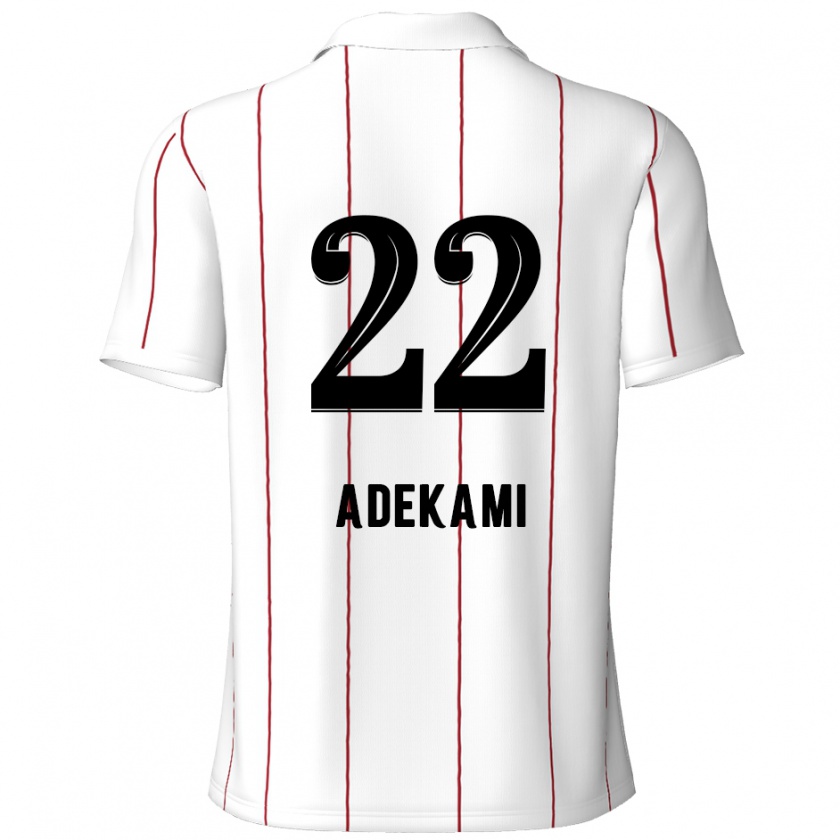 Kandiny Gyermek Farouck Adekami #22 Fehér Fekete Idegenbeli Jersey 2024/25 Mez Póló Ing