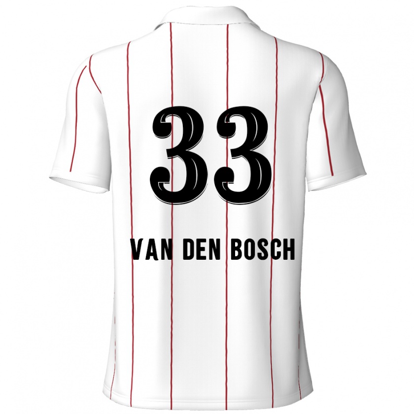 Kandiny Gyermek Zeno Van Den Bosch #33 Fehér Fekete Idegenbeli Jersey 2024/25 Mez Póló Ing