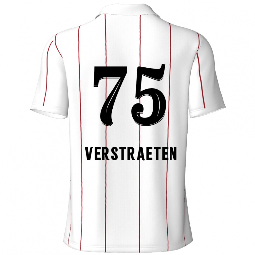 Kandiny Gyermek Andreas Verstraeten #75 Fehér Fekete Idegenbeli Jersey 2024/25 Mez Póló Ing