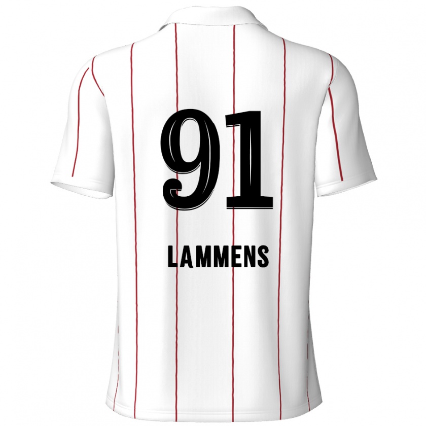 Kandiny Gyermek Senne Lammens #91 Fehér Fekete Idegenbeli Jersey 2024/25 Mez Póló Ing