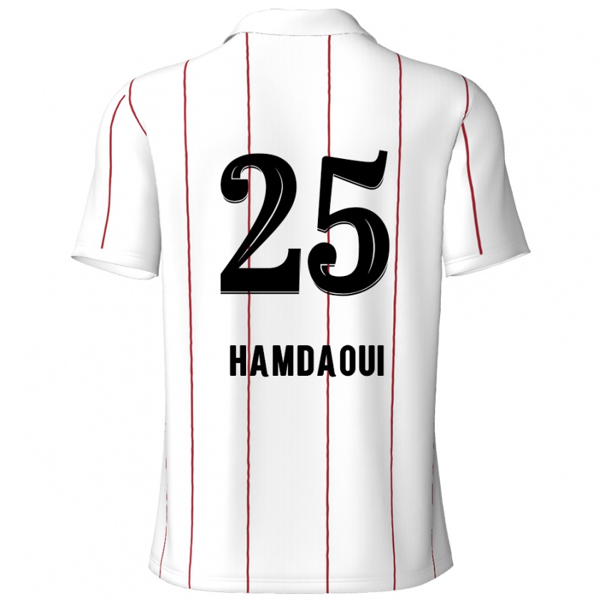 Kandiny Gyermek Youssef Hamdaoui #25 Fehér Fekete Idegenbeli Jersey 2024/25 Mez Póló Ing