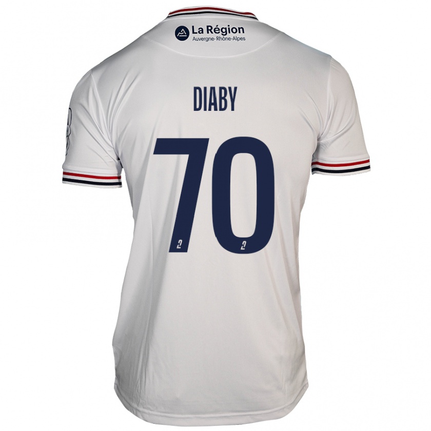 Kandiny Gyermek Yadaly Diaby #70 Fehér Idegenbeli Jersey 2024/25 Mez Póló Ing