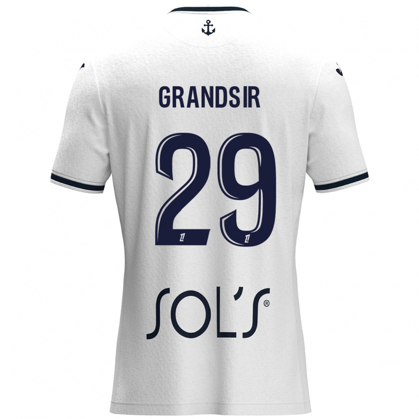 Kandiny Gyermek Samuel Grandsir #29 Fehér Sötétkék Idegenbeli Jersey 2024/25 Mez Póló Ing