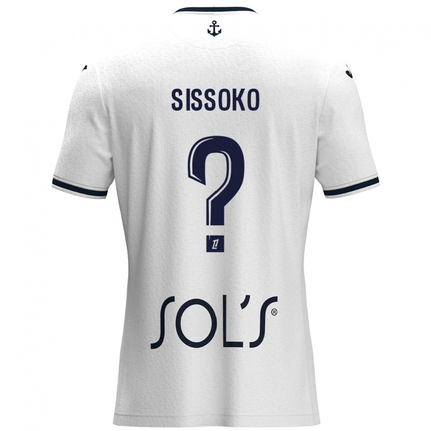 Kandiny Gyermek Mustapha Sissoko #0 Fehér Sötétkék Idegenbeli Jersey 2024/25 Mez Póló Ing