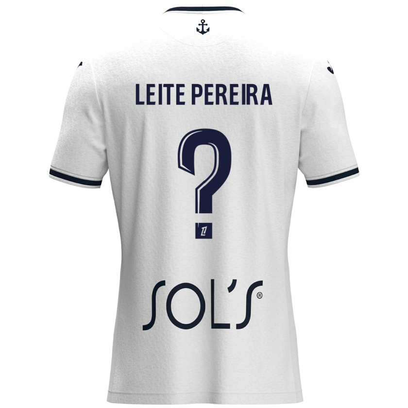 Kandiny Gyermek Matéo Leite Pereira #0 Fehér Sötétkék Idegenbeli Jersey 2024/25 Mez Póló Ing